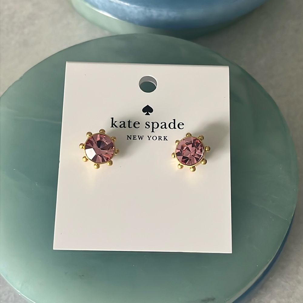 ♠️ Kate Spade New York Flying Colors Bezel Studs Earrings Blush